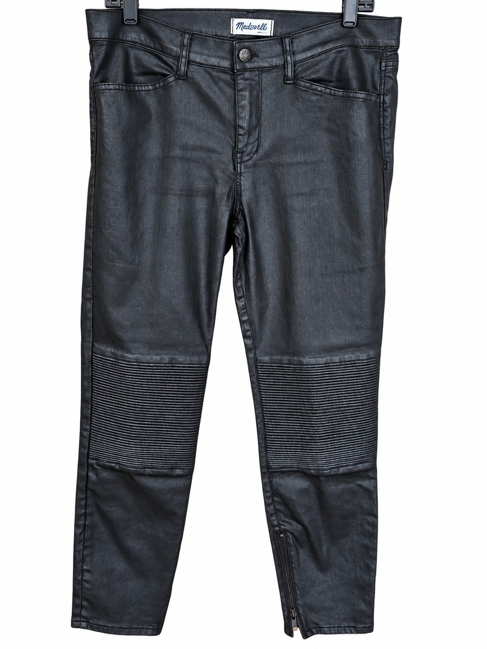Madewell Black Coated Skinny Moto Jeans – Size 32
